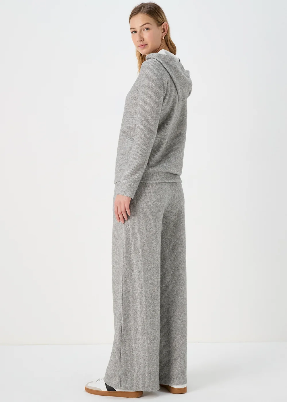 Grey Wide Leg Trousers - S Image 2