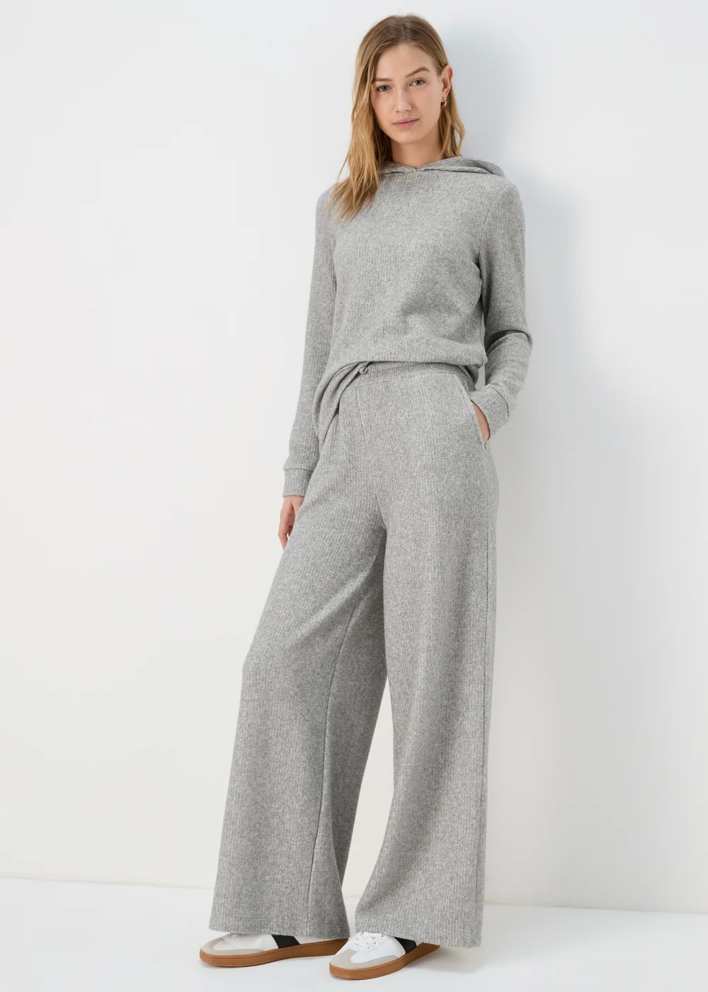 Grey Wide Leg Trousers - S Image 1