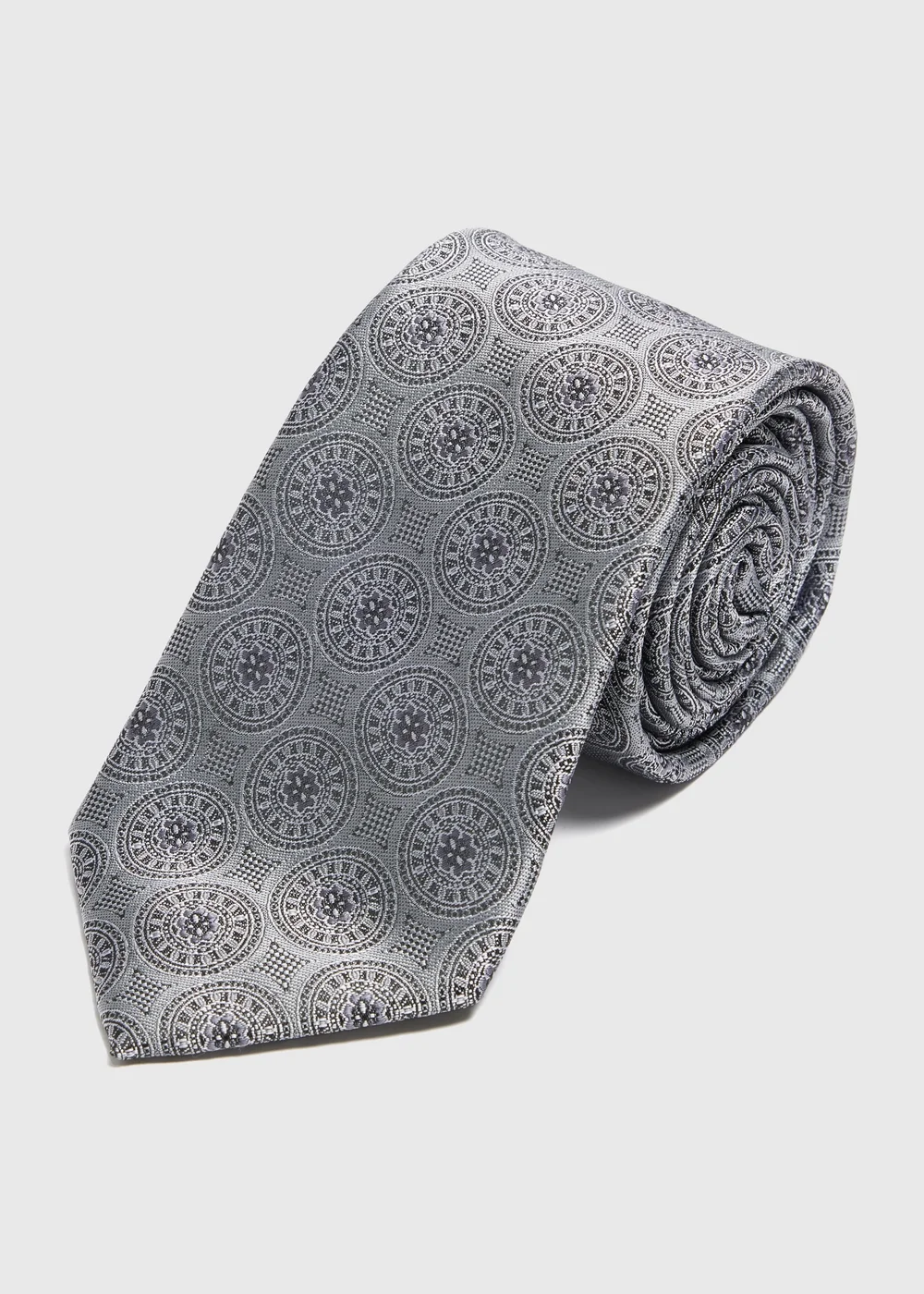 Taylor & Wright Silver Geometric Tie - One Size Image 1