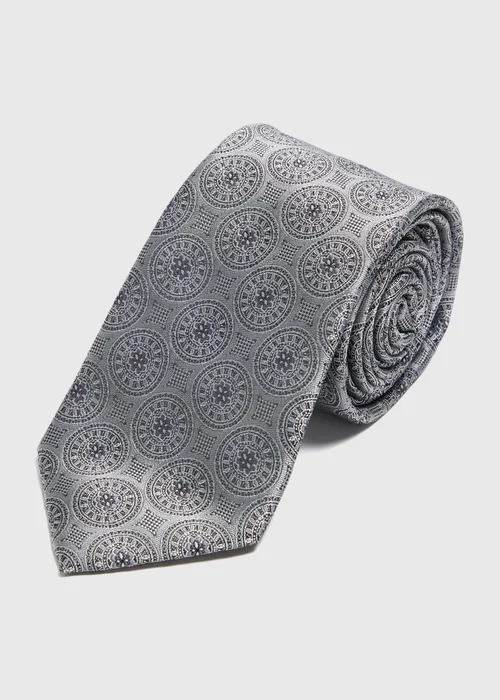 Taylor & Wright Silver Geometric Tie - One Size Image 1