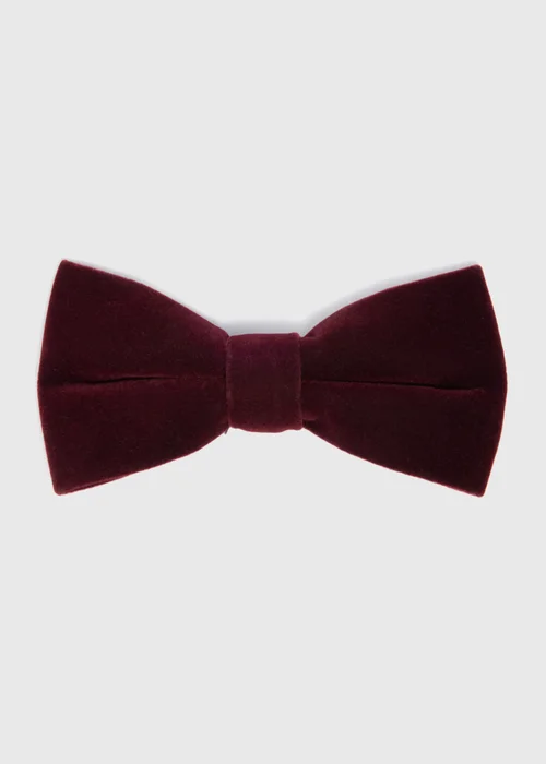 Taylor & Wright Wine Velvet Bow Tie - One Size Image 1