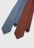 2 Pack Taylor & Wright Blue & Rust Geometric Ties - One Size Image 2