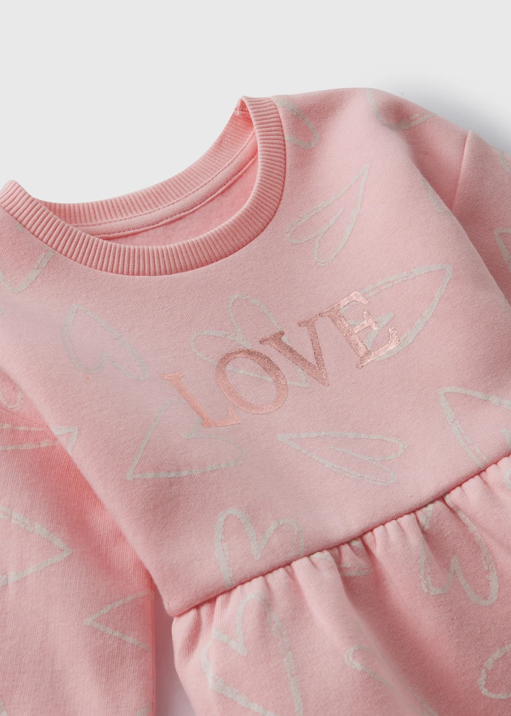 Girls Light Pink Love Sweat Dress (1-7yrs) - 1 half year to 2 Image 2