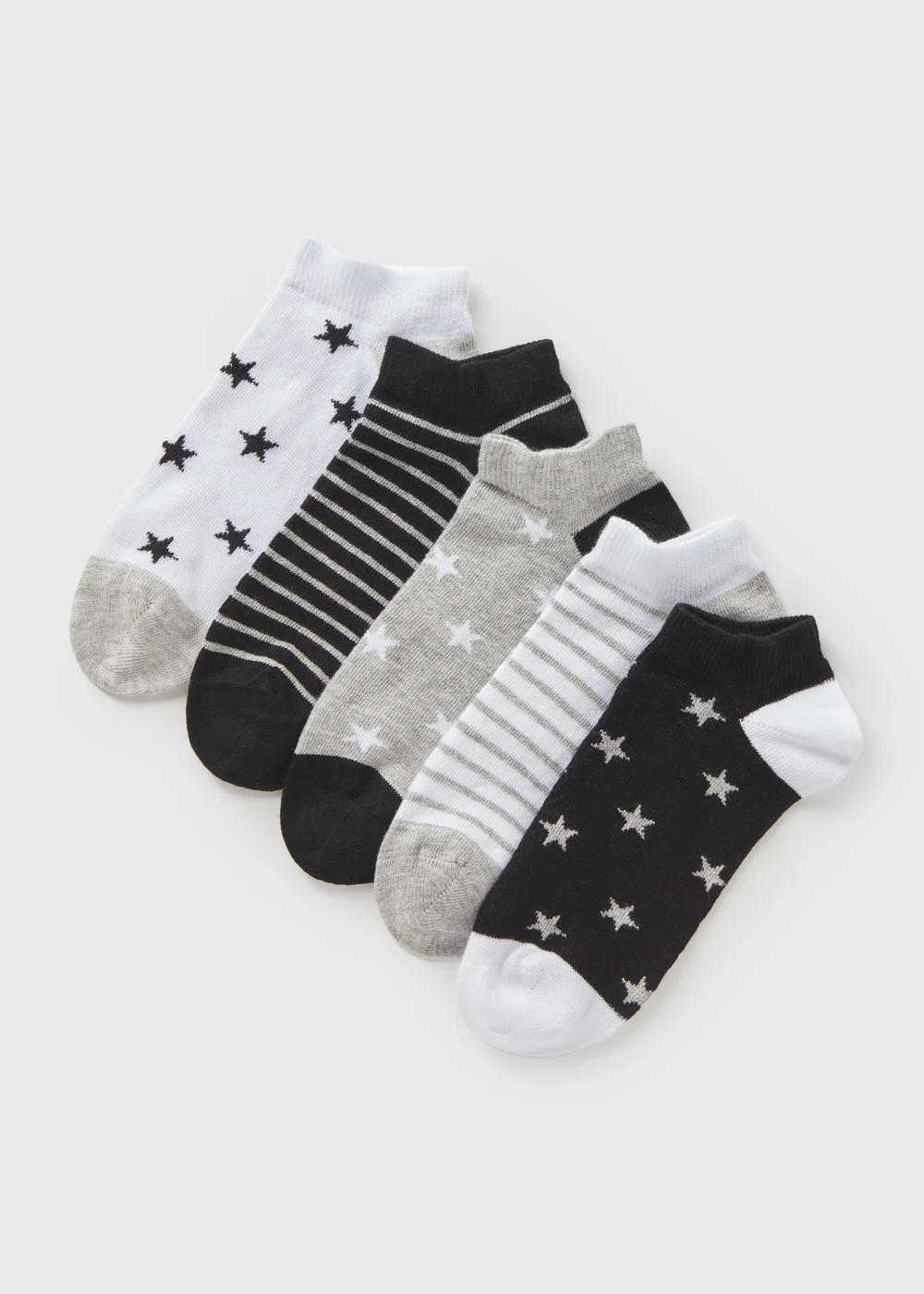 5 Pack Girls Star Trainer Socks (Younger 6-Older 5.5) - 4-5.5 Image 1