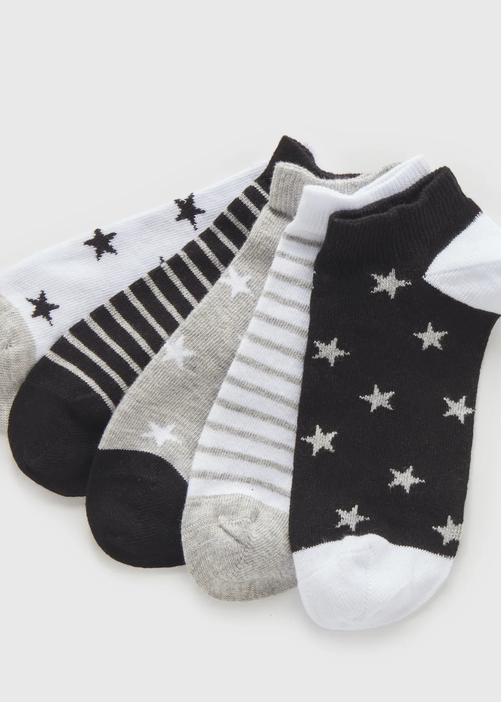 5 Pack Girls Star Trainer Socks (Younger 6-Older 5.5) - 4-5.5 Image 2