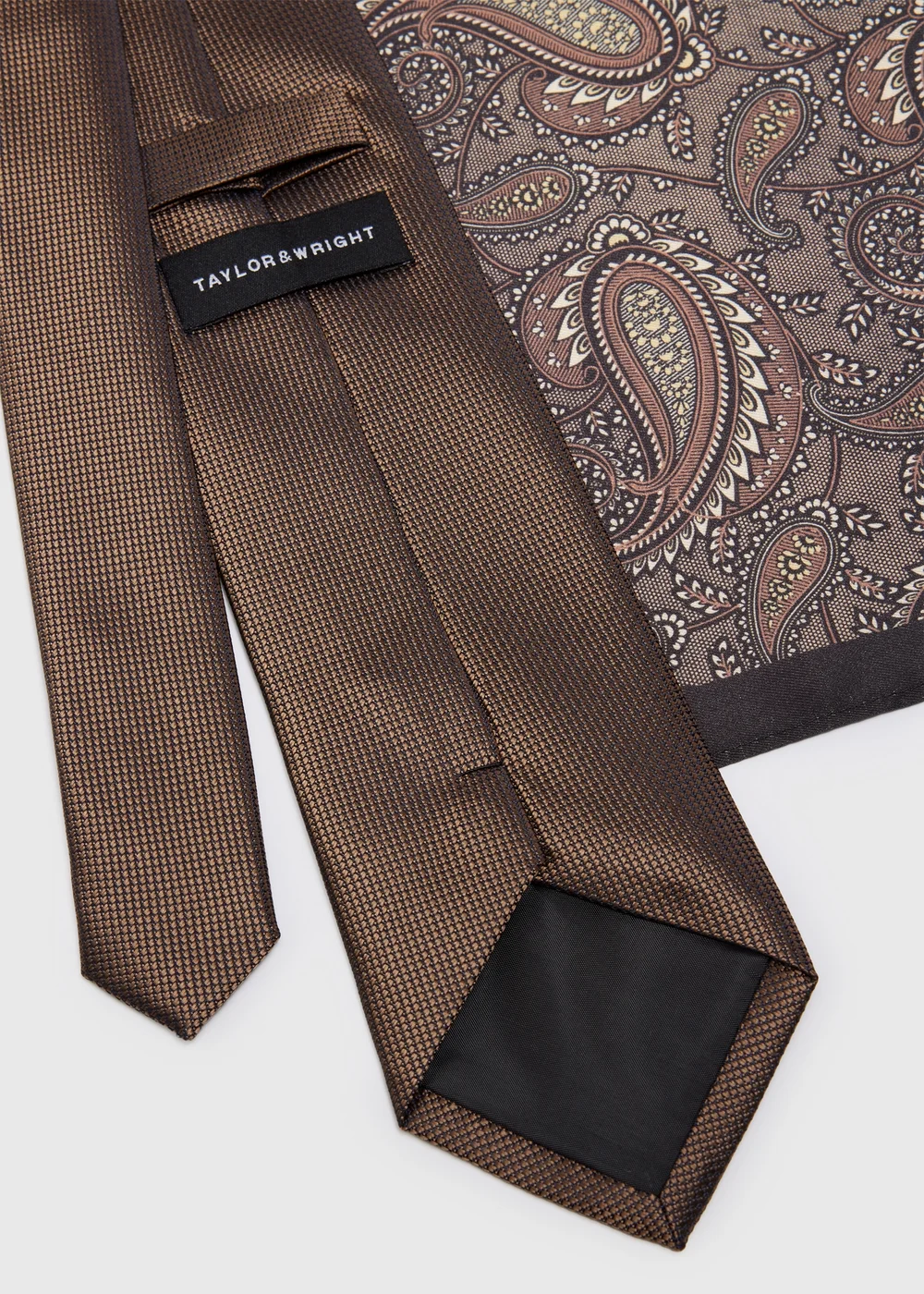 Taylor & Wright Brown Paisley Tie - One Size Image 2