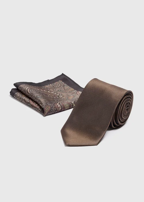 Taylor & Wright Brown Paisley Tie - One Size Image 1