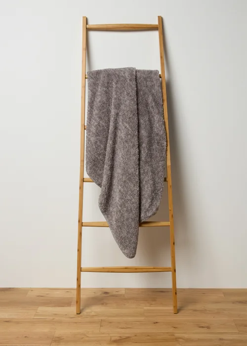 Grey Double Sided Sherpa Throw Image 1