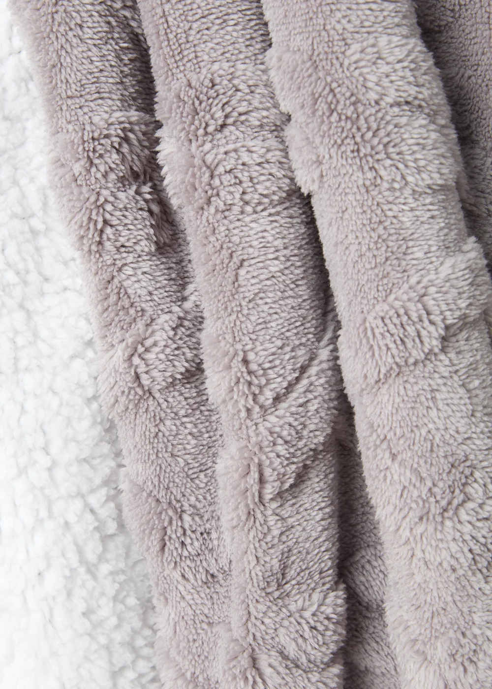 Grey Cable Fleece Throw Image 2