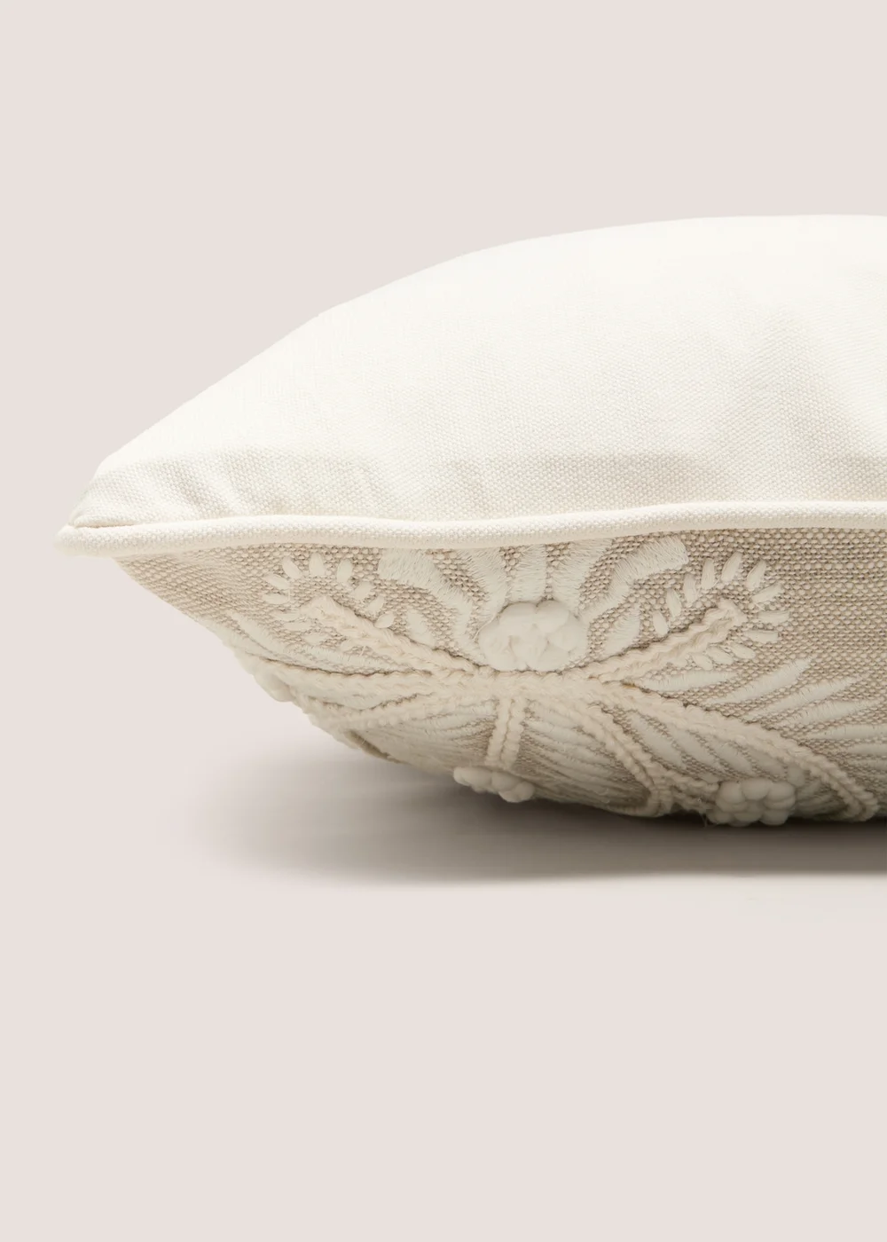 Cream Embellished Leaf Cushion (43cm x 43cm) Image 2
