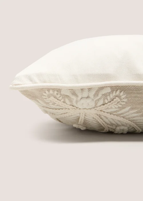 Cream Embellished Leaf Cushion (43cm x 43cm) Image 2