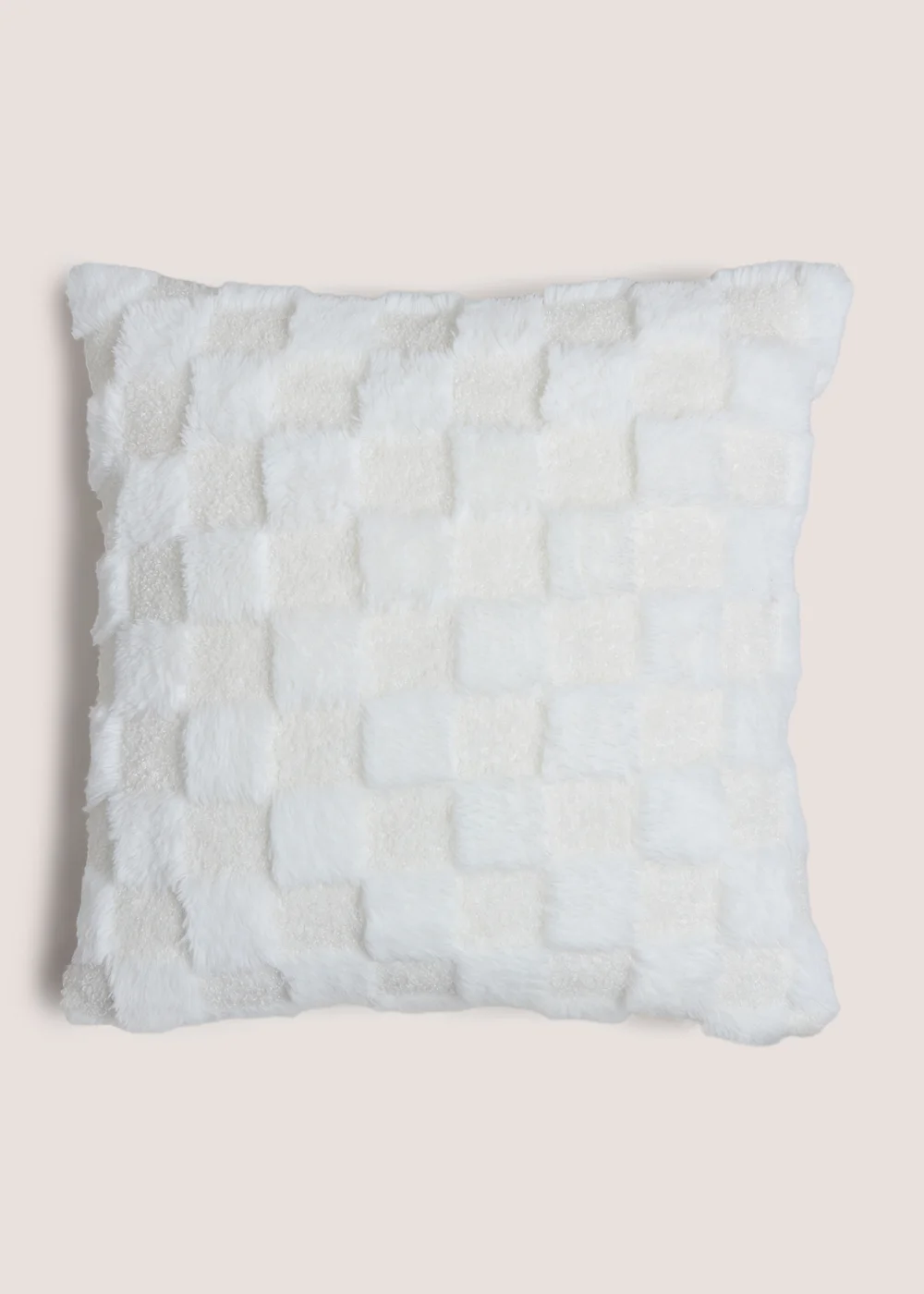 White Checkerboard Cushion Image 1