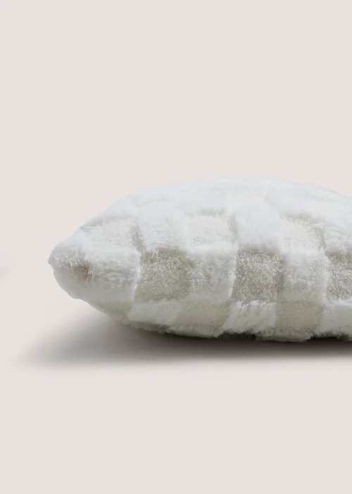 White Checkerboard Cushion Image 2