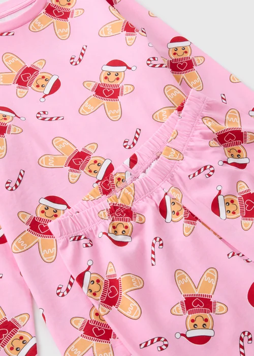Girls Pink Gingerbread Pyjama Set (7-12yrs) - Age 7 Years Image 2