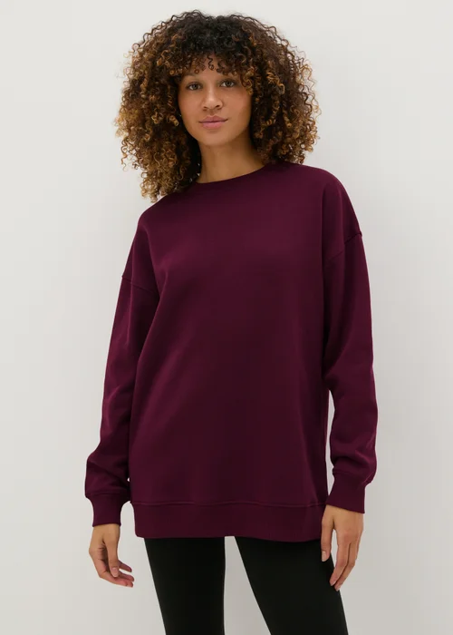 Burgundy Longline Sweatshirt - S Image 1
