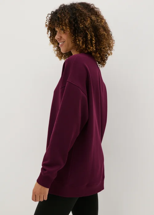 Burgundy Longline Sweatshirt - S Image 2