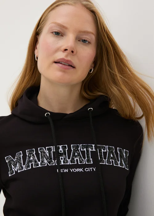 Black Sparkle Manhattan Hoodie - S Image 2