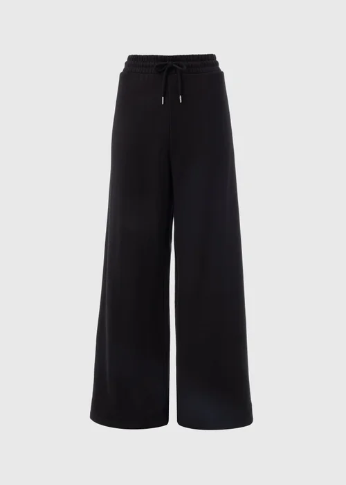 Black Wide Leg Jogging Bottoms - S Image 4