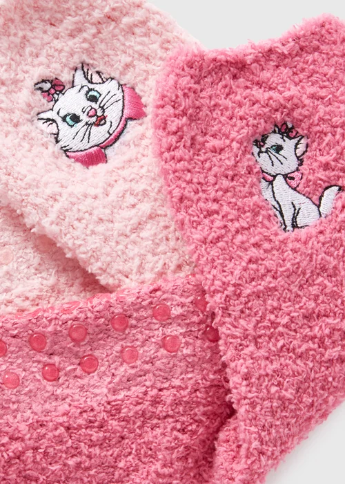 Disney 2 Pack Pink Marie Cosy Socks - One Size Image 2