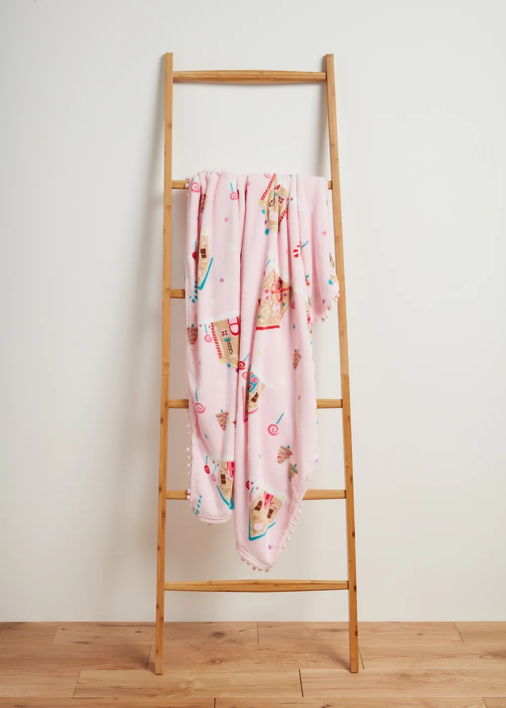 Pink Gingerbread Christmas Throw Image 1