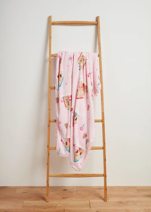 Pink Gingerbread Christmas Throw Image 1