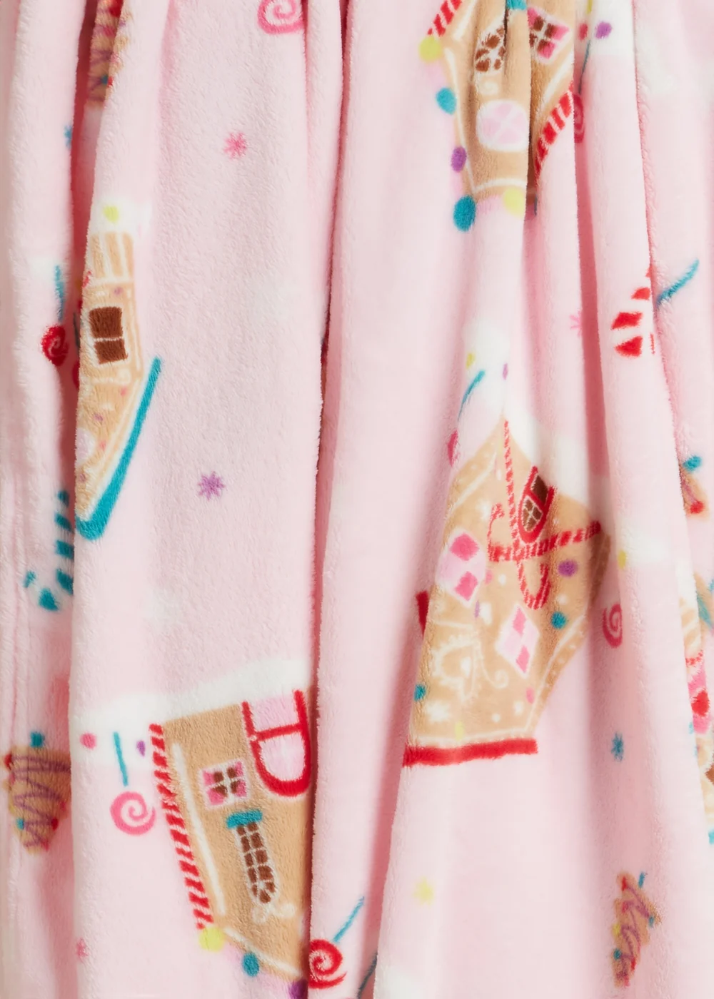 Pink Gingerbread Christmas Throw Image 2