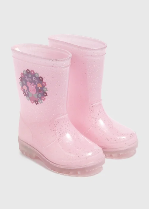 Peppa Pig Pink Light Up Wellies (Younger 4-12) - Size 4 Infants Image 1