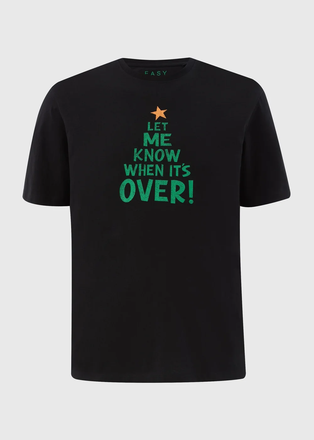 Black Christmas Tree Slogan T-Shirt - S Image 4