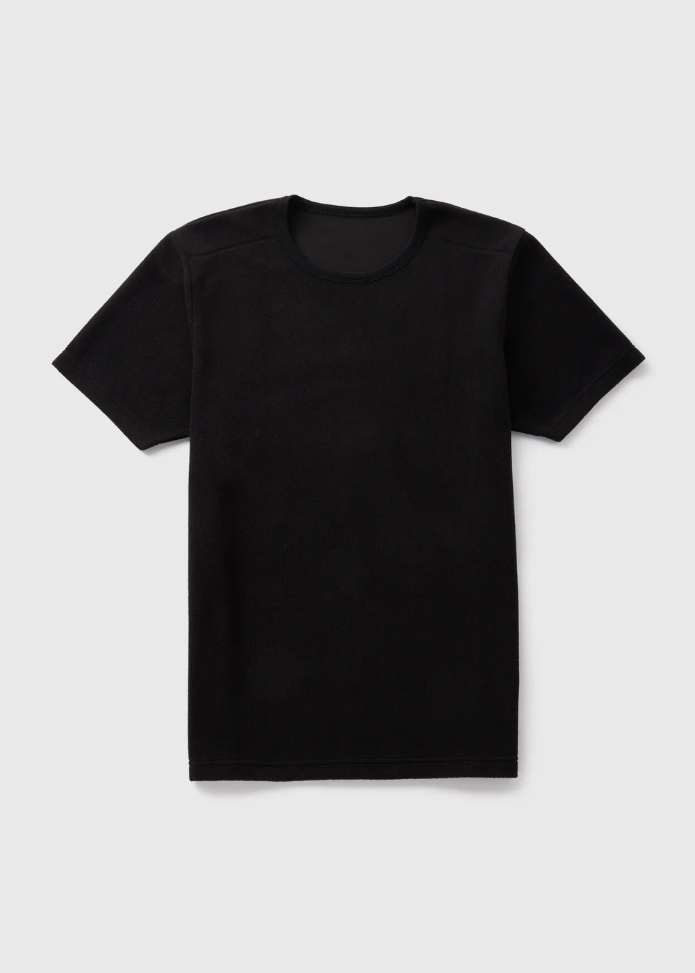 Black Ribbed Fleece T-Shirt - S Image 1