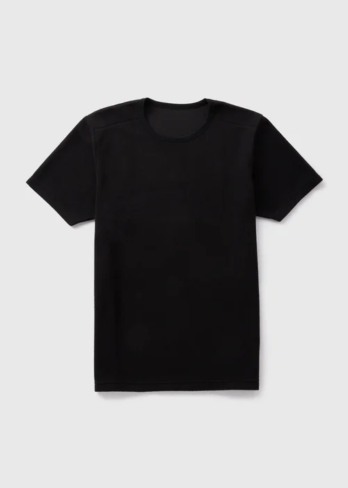 Black Ribbed Fleece T-Shirt - S Image 1