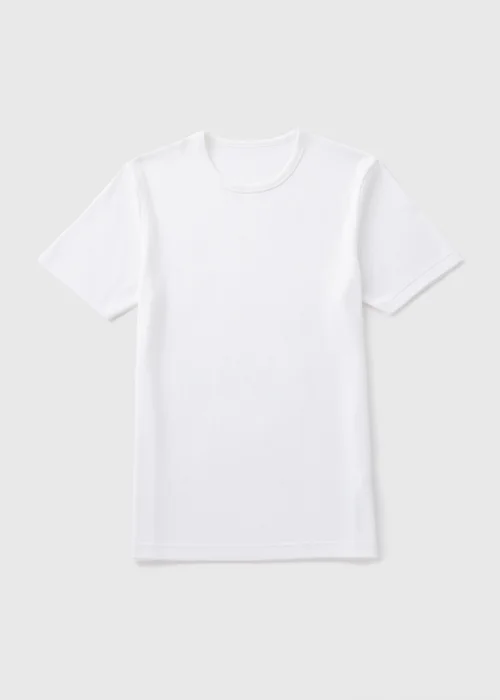 White Ribbed Thermal T-Shirt - S Image 1