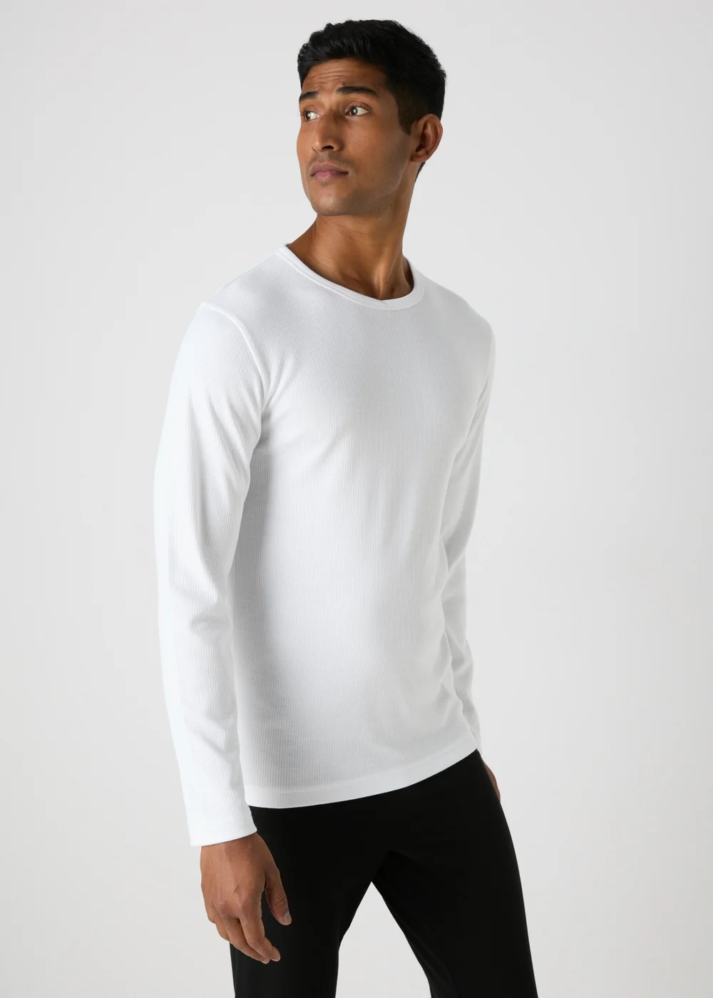 White Long Sleeve Thermal T-Shirt - S Image 3
