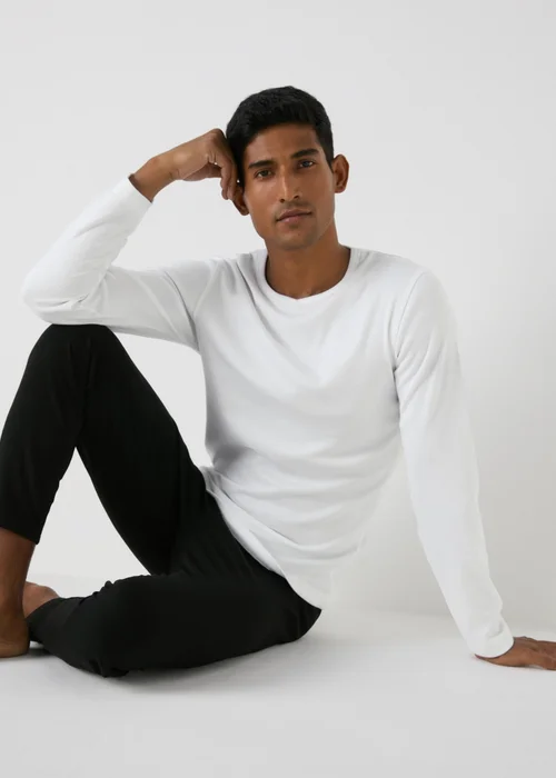 White Long Sleeve Thermal T-Shirt - S Image 2