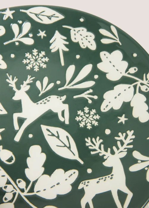 Winter Poem Green Stag Dinner Plate Image 2