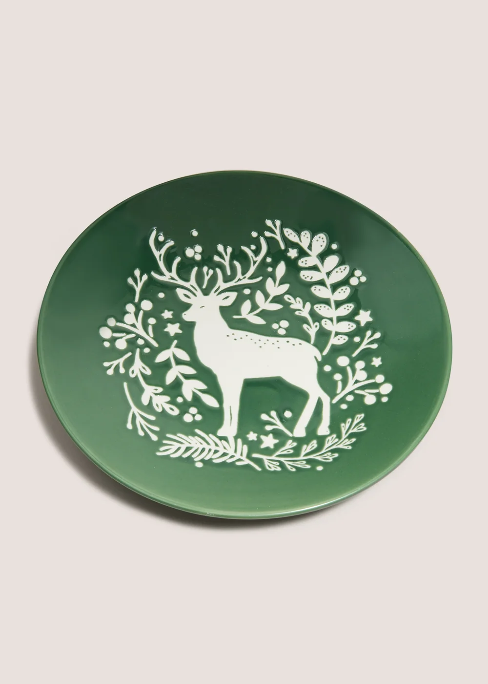 Winter Poem Green Stag Tree Side Plate Image 1