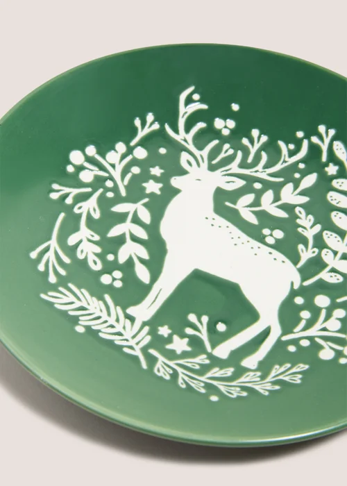 Winter Poem Green Stag Tree Side Plate Image 2