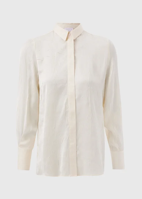 Cream Crinkle Satin Shirt - 8 Image 4