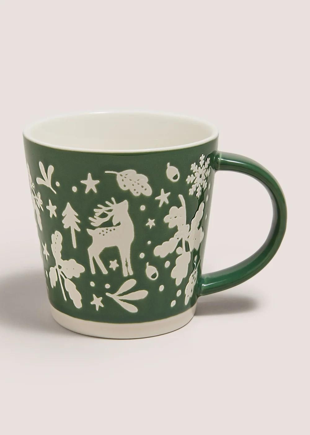 Winter Poem Green Stag Christmas Mug Image 1