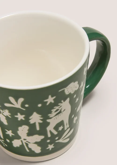 Winter Poem Green Stag Christmas Mug Image 2