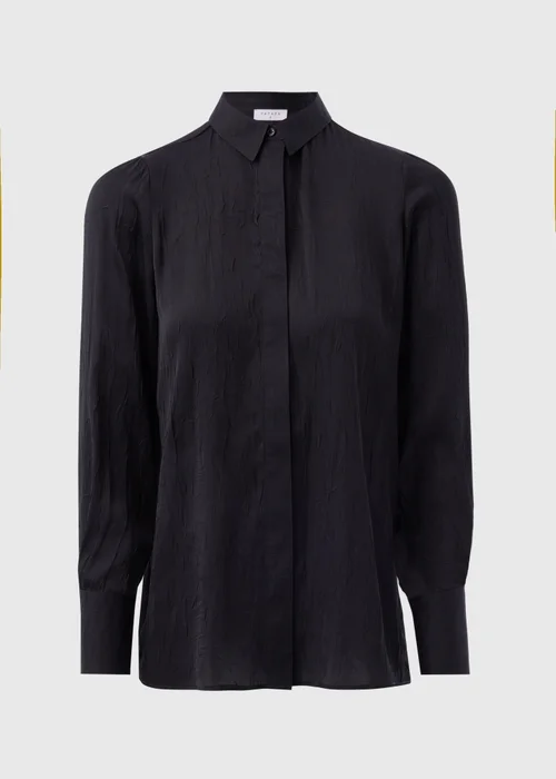 Black Crinkle Satin Shirt - 8 Image 4