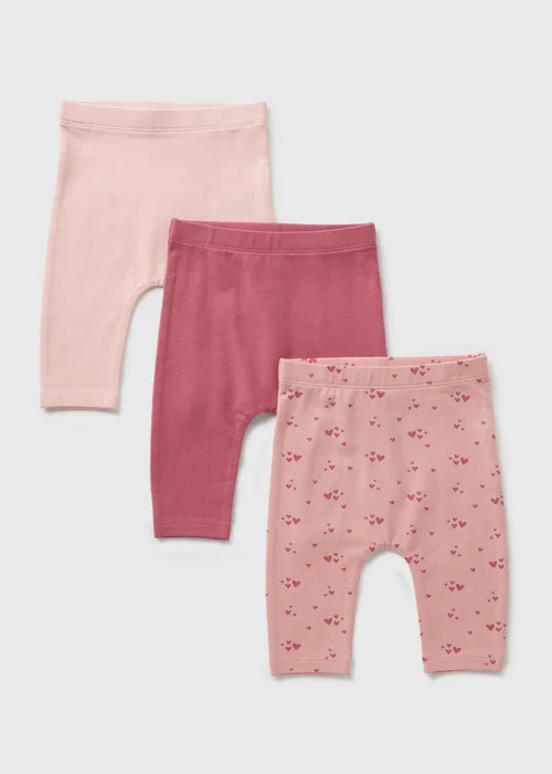 3 Pack Baby Pink Leggings (Newborn-23mths) - 9-12 months Image 1