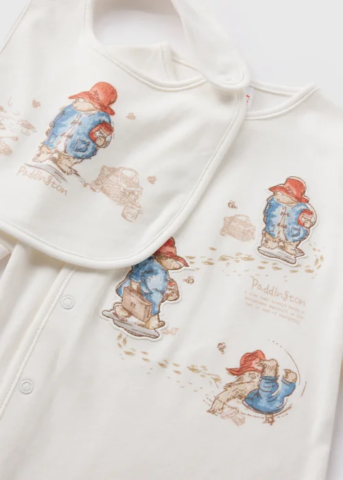 Paddington Baby Cream Sleepsuit & Bib (Newborn-18mths) - Age 0 - 3 Months Image 2