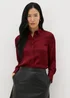 Burgundy Crinkle Satin Shirt - Size 8 Image 2