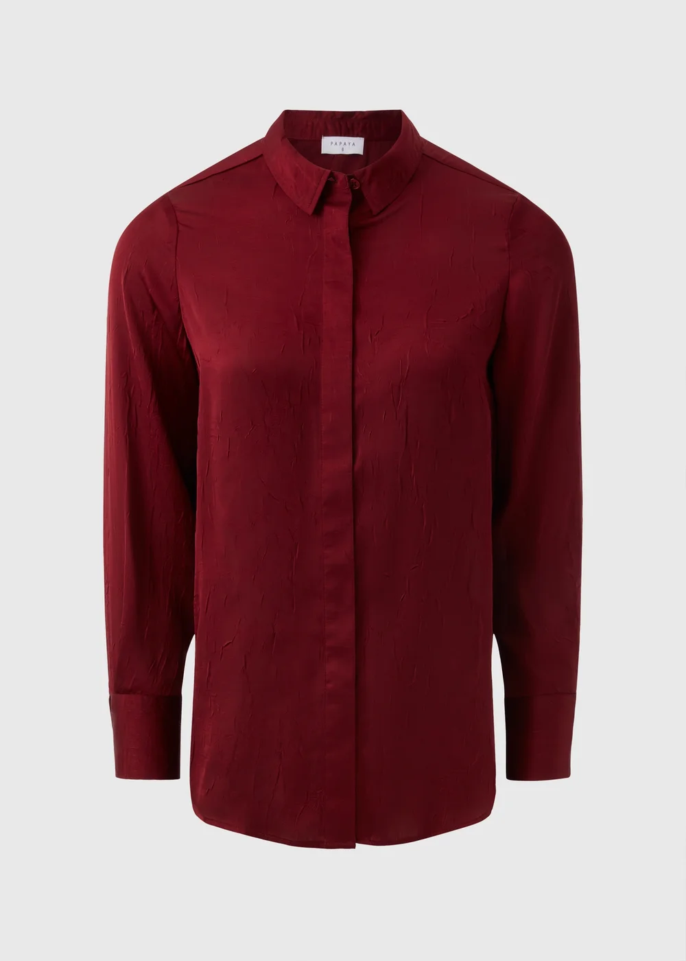 Burgundy Crinkle Satin Shirt - Size 8 Image 4