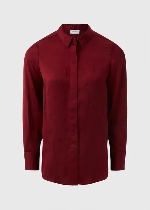 Burgundy Crinkle Satin Shirt - Size 8 Image 4