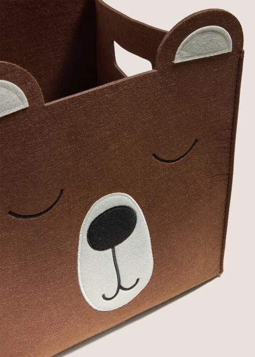 Brown Bear Felt Basket Image 2