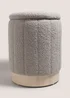 Grey Teddy Ribbed Pouffe Image 1