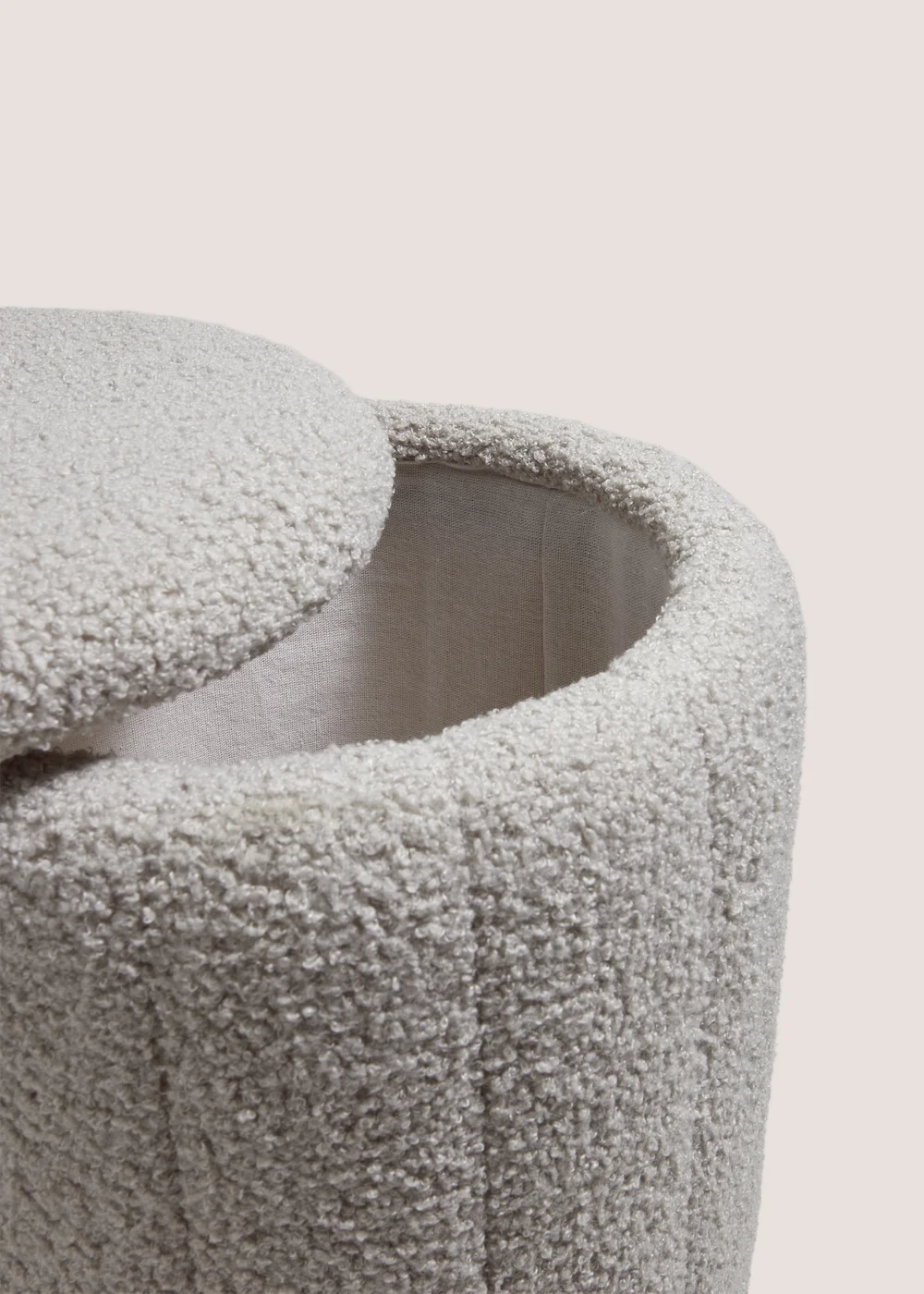 Grey Teddy Ribbed Pouffe Image 2