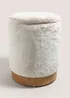 Cream Faux Fur Storage Pouffe Image 1
