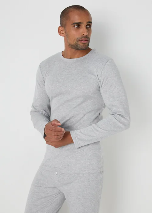 Grey Long Sleeve Thermal T-Shirt - S Image 2